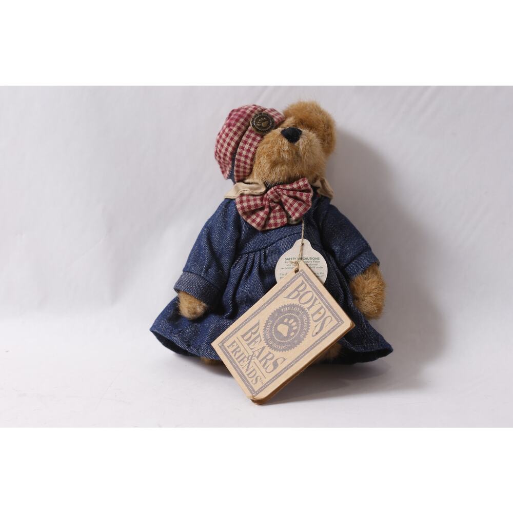 Boyds Bears Eleanor Plush Teddy in Denim Dress w Tag ~ 260427-WH M-15-02